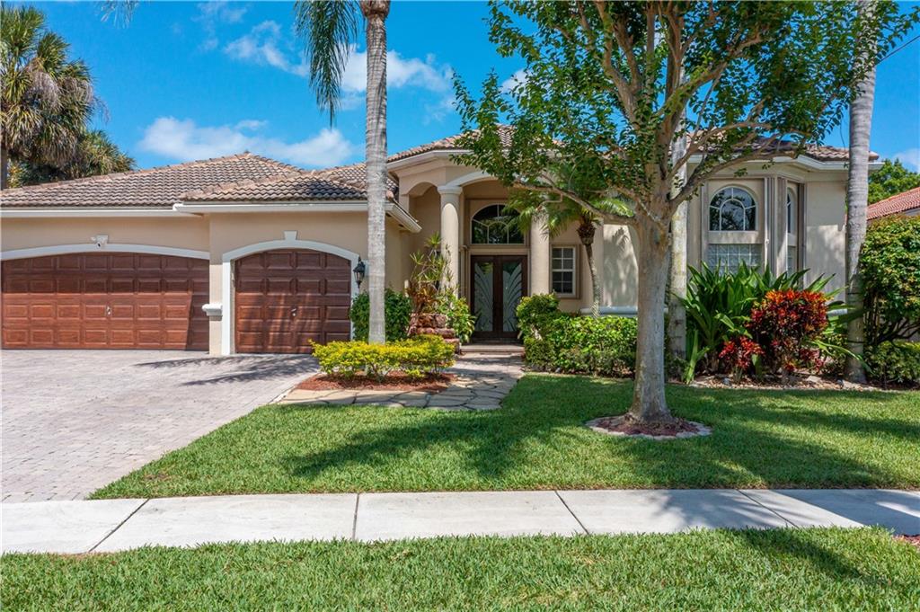 RARE FIND! This ONE-STORY Triple Split 5 BED, 3.5 BATH Home w/12' Volume Ceilings boasts over 3,000SF! ENJOY Tropical Florida Lifestyle Year-Round w/HEATED Pool w/Stunning Waterfall Feature, Spacious Screen-Enclosed Patio. Updated Chef's Kitchen w/New Refrigerator, Wood Flooring in Bedrooms, and Impressive Renovated Primary Bathroom w/Travertine Marble makes this Well-Maintained Home truly a WINNER! Located in Highly Coveted Boca Raton Location Steps to Houses of Worship, A-Rated Schools, Retail, and Dining! Private enclave of only 84 Homes, 24/7 Secure Manned Gate w/Playground & Basketball Court. Portable Generator included, Brand New Whole House Water Filtration System, New Sprinkler Pump/Well,  New Epoxy Garage Flooring. Newer A/Cs, BRAND NEW ROOF being installed now! Schedule to see! Please see attached Feature Sheet for full list of upgrades and details.