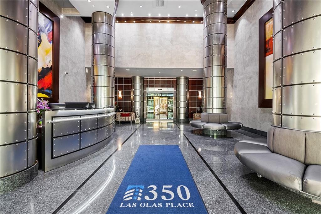 Welcome to 350 Las Olas Place, full concierge at its finest right in the middle of it all. The most sought-after building in all of downtown Fort Lauderdale just steps away from Las Olas. State-of-the-art amenities include 24/7 attendant, rooftop infinity pool, jacuzzi, fitness center, business center, community center, movie theater, sauna, 24/7 valet, bike storage, daily cleaning crew, and more. P2 deeded garage spot included. Beautifully maintained and updated with top of the line finishes. Impeccable Quartz countertops with extended high-top bar sitting space. New washer/dryer & couch. All high-graded impact windows and doors. Generously sized balcony which fits a full furniture set. Two walk-in closets! Enjoy Las Olas, the riverwalk, water taxi, beach, and PREMIUM dining and shopping.