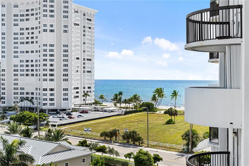 MAJOR PRICE REDUCTION.  Greet the Ocean Sunrise and enjoy the Ocean and the Boating Waterway views from your Unit and the oversized balcony.  Rarely available 1 Bedroom 1-1/2 Bathrooms Tile throughout (No Carpet) No Popcorn Ceilings. The Unit is spacious, airy and bright with natural sunlight. Washer / Dryer in the Unit. Resort Style Amenities include a Heated Pool, Hot Tub overlooking the Waterway, Tiki Huts, BBQs, Boat Docks, Gym, Locker Room, Sauna, Club Room, Security and Chic Lobby.  Centrally located between Pompano Beach and Lauderdale by the Sea Piers each with Shopping, Great Restaurants, and Nightlife.  1 Pet (Dog or Cat) Up to 25 lbs.  Boat Slips with Electric and Water (when available) for Boats up to 35 ft are for Sale or for Lease for Owners.  Private Deeded Beach Access.