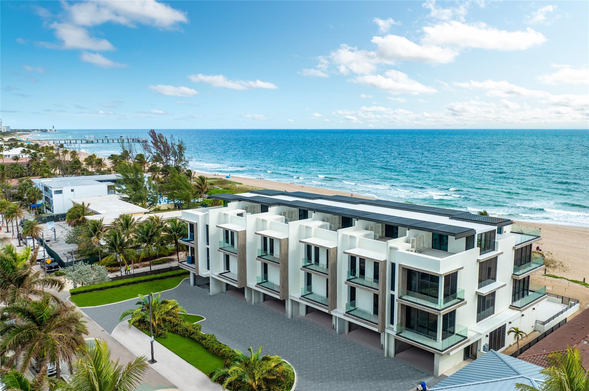 Ocean Six Terraces is an exclusive community of six oceanfront townhomes perfectly situated on the sand in Pompano Beach, South Florida’s charming and secluded beachfront destination. Unit 2 residence includes: private pool and cabana, private elevator, exquisite designer kitchen with upgraded chef inspired appliances, Toto and Kohler bath fixtures, all with modern design and contemporary finishes. Also included is your very own rooftop oasis, which offers stunning ocean and sunset views from the privacy of your own home. Enjoy an elevated lifestyle and concierge service with this exclusive offering of Unit 2: 4,048 A/C s.f., 388 s.f balconies and 1,124 s.f. roof top terrace, 4 bedrooms, 4.5 bath, private 2 car garage and home automation living. Designed by Studio KHORA.