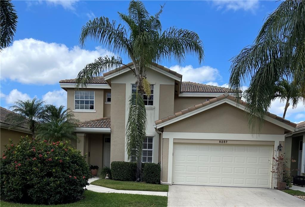 Golf course view with pool and hot tub along with numerous updates including professionally designed kitchen, newer roof, new AC, new pool heater, and more, make this house easy to move into. Located in The Club at IBIS with access to 3 golf courses, spa, pool, tennis, pickleball, fitness center, and restaurants.