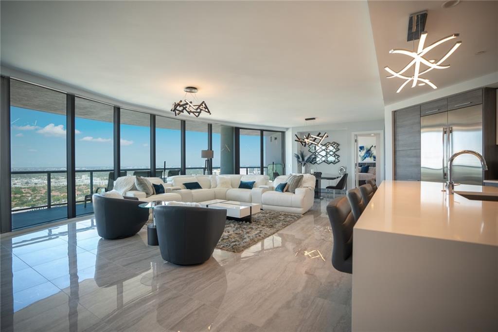 Open & expansive living room with amazing views