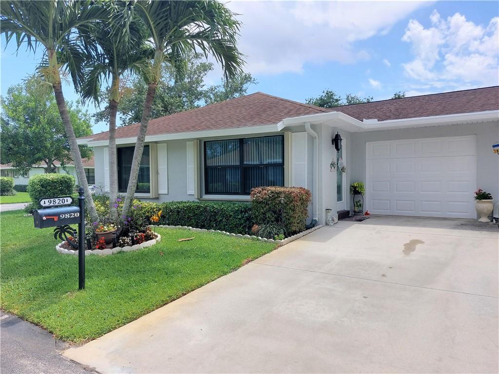 THIS BEAUTIFUL CORNER VILLA COMES WITH ONE CAR GARAGE, AN UPDATED KITCHEN, BATHROOMS, STAINLESS STEEL APPLIANCES, A FULL-SIZE WASHER & DRYER, AND A SUNROOM ENCLOSED WITH BRAND-NEW IMPACT GLASS DOORS WHICH WERE JUST INSTALLED IN 2023. IMPACT WINDOWS AND WATER HEATER WERE INSTALLED IN 2022, KITCHEN APPLIANCES, WASHER, AND DRYER WERE REPLACED IN 2022, AND AC WAS REPLACED IN 2019. HOA DUES COVER BASIC CABLE, WATER, LAWN, THE ROOF, BUILDING INSURANCE, RESERVES, AND MORE. THE COMMUNITY OFFERS A POOL, BILLIARD ROOM, AND CLUBHOUSE. HOA REQUIRES A 15% MIN DOWN PAYMENT WHEN PURCHASING.