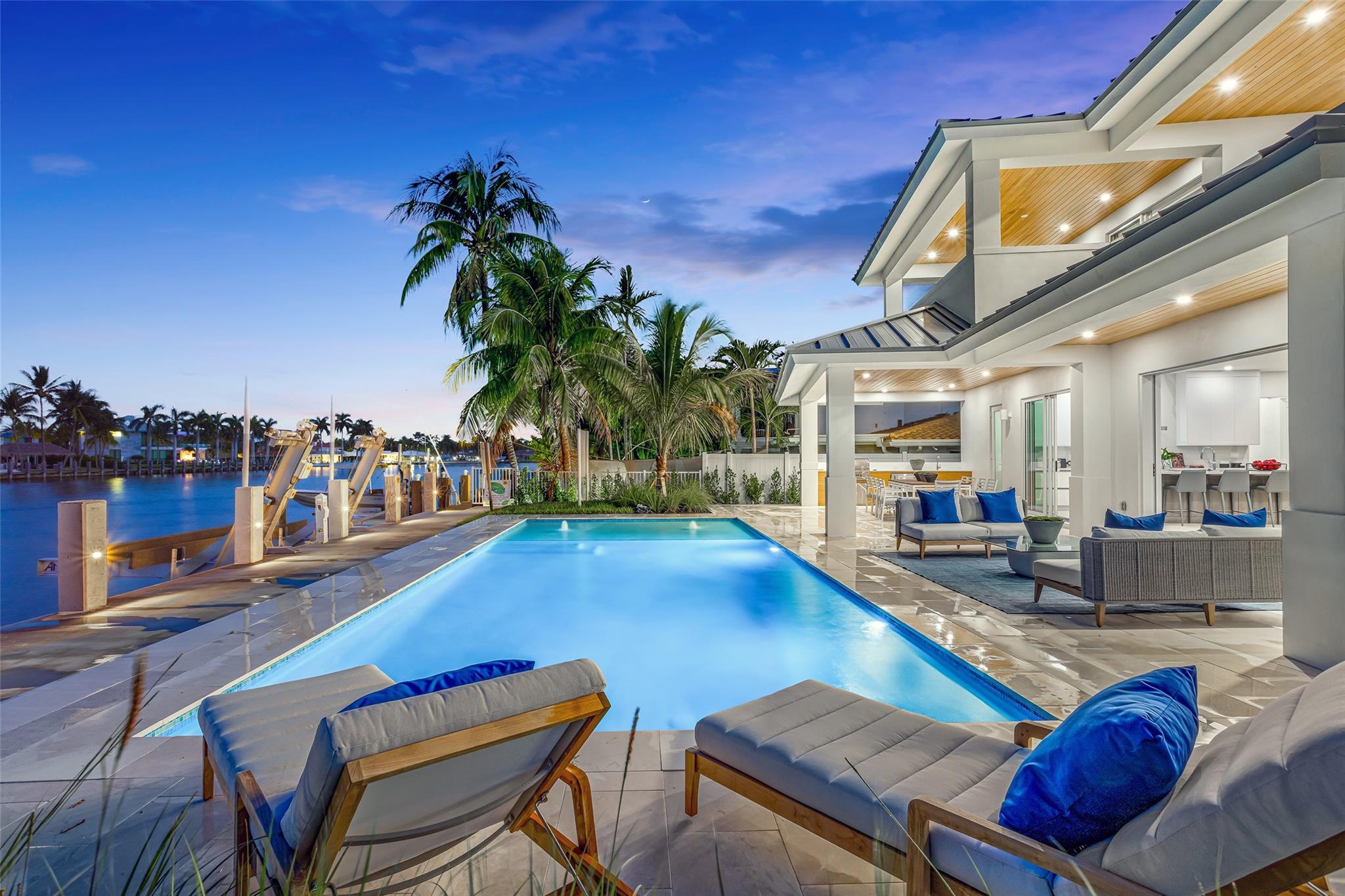 Brand New, Coastal-Inspired Intracoastal Estate artfully crafted by Garza Contractors in the exclusive enclave of Hillsboro Shores w/private beach access and fronting 77'+/- on the wide intracoastal waterway. Excellent opportunity to enjoy the very best in beachside luxury life-style offered in South Florida. Light-filled coastal interiors reveal five-bedrooms, five-bathrooms and one-half bath with 5,741+/- Total SqFt. Custom designer kitchen with quartz countertops, and luxe Thermador appliances. Second level primary suite with sitting area and spacious primary bathroom featuring an expansive walk-in wet room. For boating enthusiasts, this spectacular estate features a brand new 67'+/- concrete dock in a no-wake zone just minutes to the Hillsboro Inlet. Completion Approx. September 2023 DISCLAIMER: Information published or otherwise provided by the listing company and its representatives including but not limited to prices, measurements, square footages, lot sizes, calculations, statistics, and videos are deemed reliable but are not guaranteed and are subject to errors, omissions or changes without notice. All such information should be independently verified by any prospective purchaser or seller. Parties should perform their own due diligence to verify such information prior to a sale or listing. Listing company expressly disclaims any warranty or representation regarding such information. Prices published are either list price, sold price, and/or last asking price. The listing company participates in the Multiple Listing Service and IDX. The properties published as listed and sold are not necessarily exclusive to listing company and may be listed or have sold with other members of the Multiple Listing Service. Transactions where listing company represented both buyers and sellers are calculated as two sales. The listing company’s marketplace is all of the following: Vero Beach, Town of Orchid, Indian River Shores, Town of Palm Beach, West Palm Beach, Manalapan Beach, Point Manalapan, Hypoluxo Island, Ocean Ridge, Gulf Stream, Delray Beach, Highland Beach, Boca Raton, East Deerfield Beach, Hillsboro Beach, Hillsboro Shores, East Pompano Beach, Lighthouse Point, Sea Ranch Lakes and Fort Lauderdale. Cooperating brokers are advised that in the event of a Buyer default, no fees will be paid to a cooperating Broker on the Deposits retained by the Seller. No fees are paid to any cooperating broker until title passes or upon actual commencement of a lease. Some affiliations may not be applicable to certain geographic areas. If your property is currently listed with another broker, please disregard any solicitation for services. Copyright 2023 listing company All Rights Reserved.