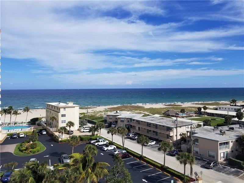 Outstanding Ocean views from all rooms in this all-ages penthouse condo on the 8th floor. Hurricane windows/sliders, open kitchen, walking distance to Pompano Beach Fishing Village and the new Pier, new restaurants, water taxi and the golf cart shuttle (Ride Circuit) will take you all over for free. Amazing opportunity for a 2 bedroom/2 bathroom with ocean views at this price. Unit comes with a covered parking spot and there is plenty of guest parking and room for a 2nd car, great pool area with Weber BBQ's next to the tennis court. Walk 50 feet directly across the street to the beach.