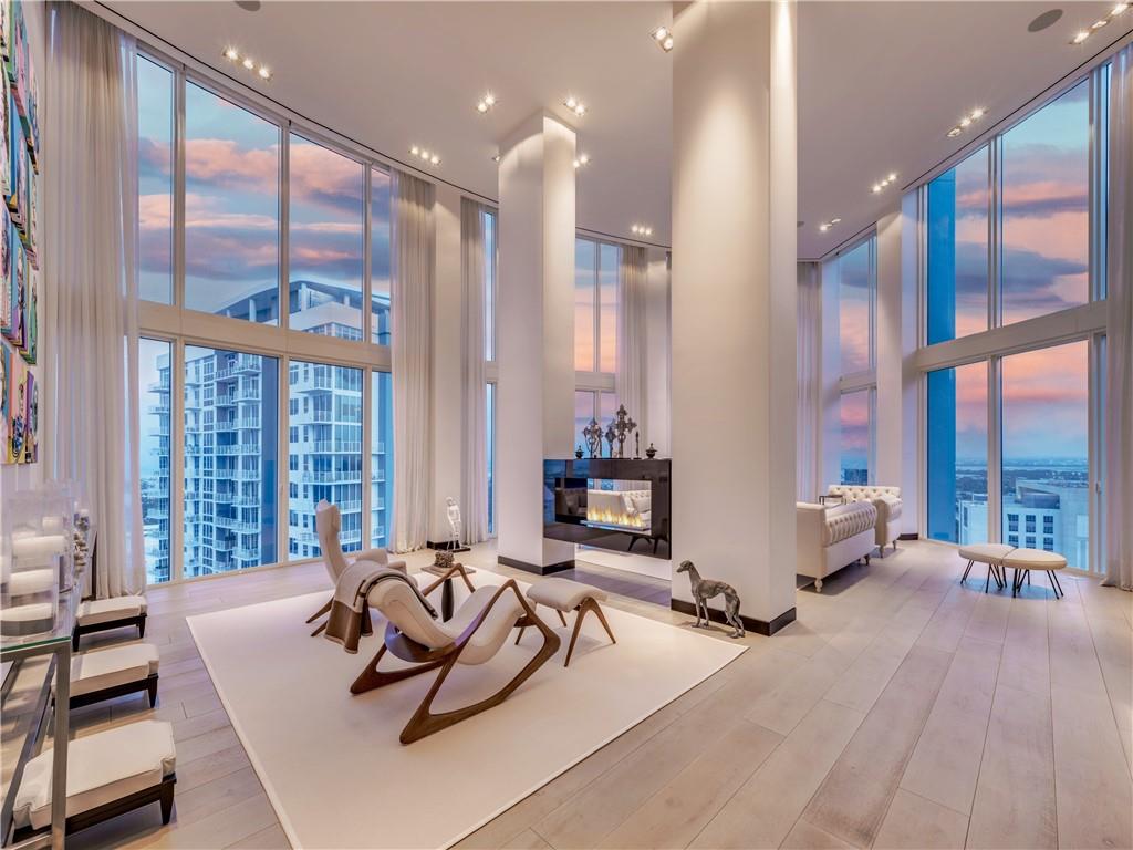 Penthouse 4206 is a sky mansion;the crown atop the landmark luxury glass tower of Las Olas. Over 8,300 sq.ft. of pristine interior space, 5 bedrms, 5.5 baths, office, private gym, & media lounge, all spread over 3 floors, w/ endless amounts of linear feet of glass offering 270 degree views over all of Ft. Lauderdale. This Penthouse condominium is the epitome of ultra urban luxury featuring a collection of high-end fixtures & finishes, ceiling heights soaring over 25ft, a custom illuminated tri level spiral staircase, climate controlled wine wall, & a well designed floor plan separating entertaining space from private living areas. A private pool side cabana w/ full bath is included in the sale. This phenomenal home, like any great work of architecture, must be seen to be fully appreciated.