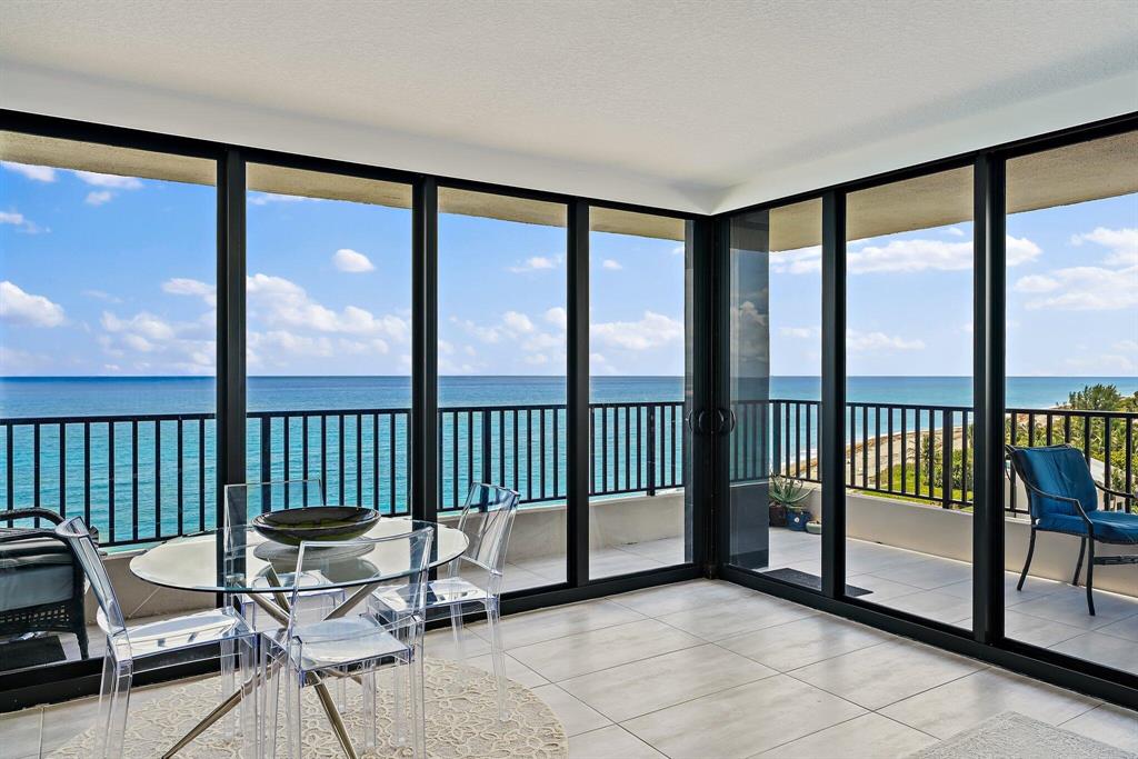 Florida paradise living at its finest!  Amazing direct ocean front unit from Juno Ocean Club, Juno Beach, FL!   This South-East corner unit with a wrap-around porch make a dream combo to enjoy breathtaking sunrise and dazzling beauty of sunset each day!  Being the Southern end of the condo section of Juno Beach, it allows amazing panoramic view of the beach, renowned Seminole golf club, all the way to West Palm Beach with no obstacles!  This elegant 2 bed/2bath home is beautifully renovated with open kitchen to a large living room overlooking the ocean.   Relax at the beach, just steps away, or lounge around the heated saltwater swimming pool. Participate in social activities in the clubroom, with a fully equipped kitchen, or host a private party. The pleasures are endless at Juno Ocean Club. Pelican Lake, with a one-mile pedestrian walk, is across the street, and the Loggerhead Marinellite Center , famous Juno Beach Pier, and Park are within walking distance. Golf courses, restaurants, shopping, and theaters are just minutes away.  

