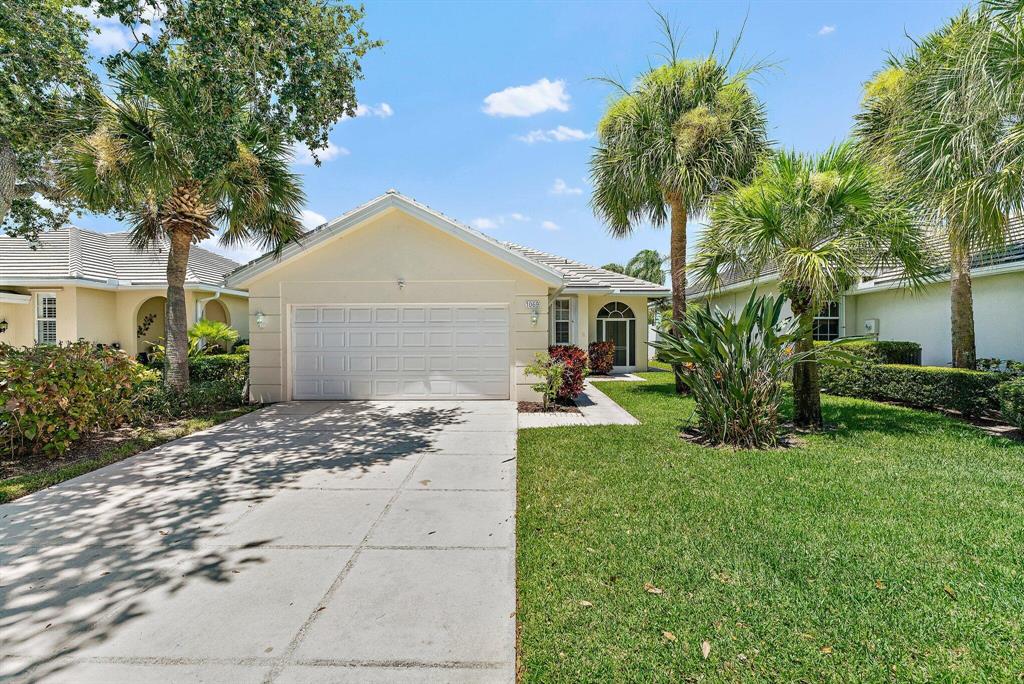 Immaculately maintained, waterfront pool home in Lake Catherine of Palm Beach Gardens! Spacious 3 bedroom, 2 bathroom with many recent upgrades to note. Upgraded porcelain tile flooring, AC Jan, 2022, new roof 2018, washer/dryer 2019, granite kitchen countertops and stainless steel appliances! Located with in walking distance to shopping and dining!