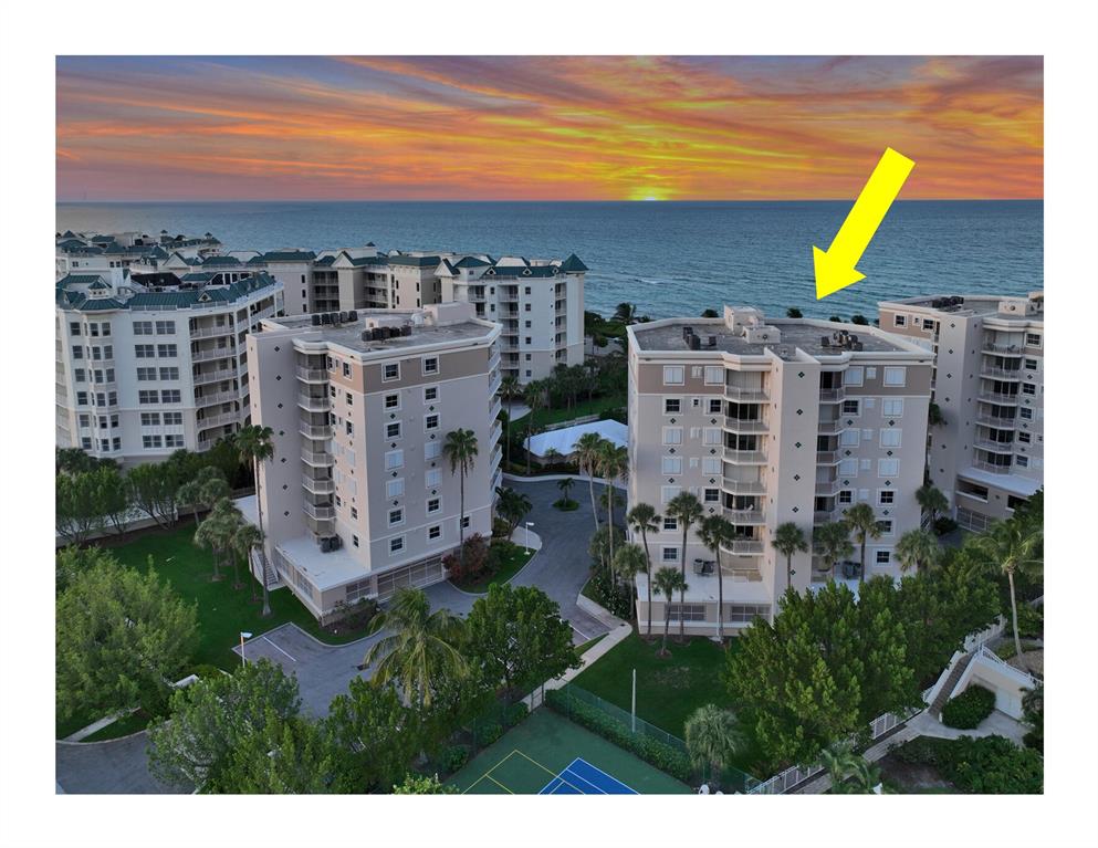 OCEANFRONT condo overlooking south Florida's prettiest beach in Jupiter! Rare opportunity to purchase in a boutique building with only two units per floor. This unit has never been offered for sale before since the building was originally developed in 1996.  It is located on the 5th residential floor (7th floor of the building) and comes with a covered underground parking spot and storage cage. 2,200 sqft of living space consists of 2 bedrooms, 2 bathrooms plus a den and offers beautiful sunrises to the east and sunsets to the west from your two balconies.  The gated community of Jupiter By The Sea offers a pool, BBQ station, tennis/pickleball courts, fitness gym and a recently renovated miniature clubhouse with kitchen & bathroom all literally steps away from the sand and the turquoise waters of the Atlantic Ocean. Location is A+ with downtown Jupiter, Riverwalk, Harbourside, Love Street and numerous waterfront restaurants &amp; shops at your fingertips. Full hurricane accordion shutter protection and 1 pet 20 lbs or less allowed as per condo rules. These units rarely become available, so do not miss a chance to hear the waves crashing along the shore from your slice of paradise that you can call home!