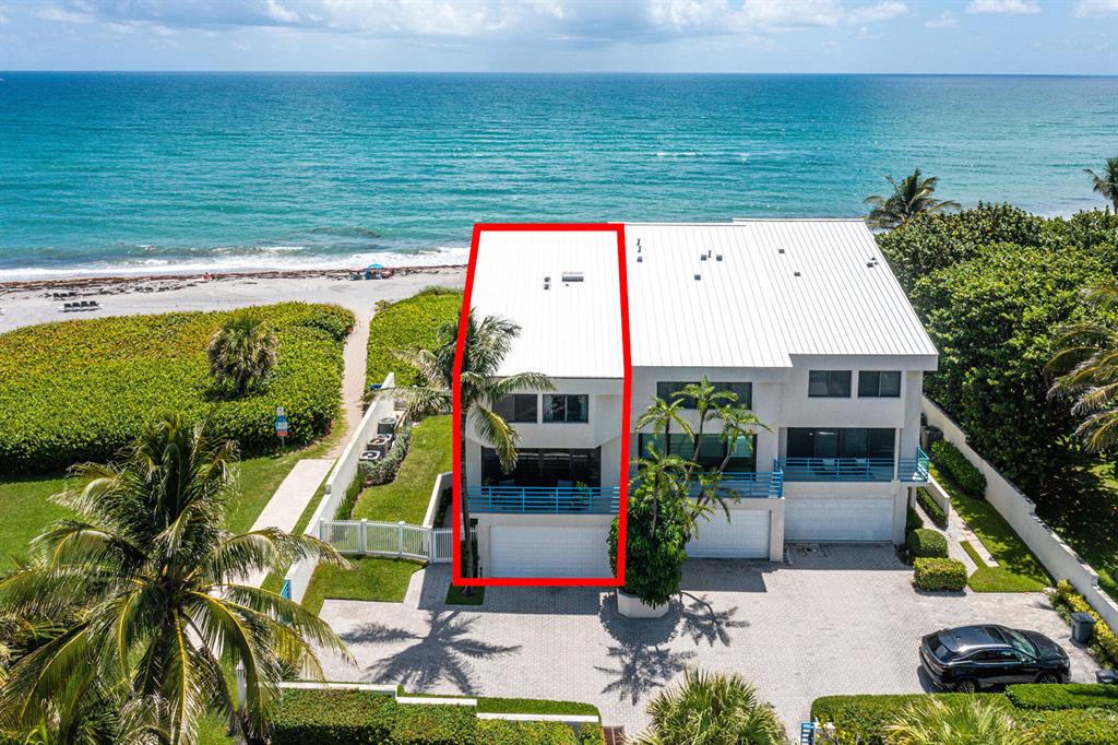Once the site of the Old Juno Beach Pier, this property located on the coveted Ocean Block of Mercury Circle is coastal living at its finest!   Enjoy breathtaking views from this direct ocean, four level townhome in the charming seaside community of Juno Beach. Each floor has its own balcony, and the oversized sundeck on the top floor provides unmatched beach and ocean views in every direction.  The floor-to ceiling impact glass in the family room and Master Bedroom provide breathtaking views of the Atlantic Ocean. Relax and enjoy coffee as you watch the sunrise. This very rare and unique property has private beach access, four bedrooms, three and a half baths, plus media room on the first floor, with a walk out to large patio and backyard.  In 2006, this home was taken down to the studs and masterfully reconstructed, including the roof, all impact glass, appliances, elevator and two car garage. Its prime location is one block from the beautiful Pelican Lake Park and close to shopping, entertainment, restaurants and the Palm Beach International Airport.
The property and location are second to none in this luxurious and tranquil oceanfront property.
