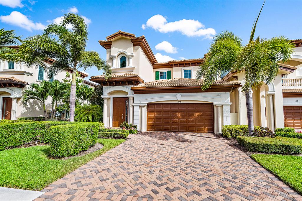 GOLF MEMBERSHIP AVAILABLE. NO WAITLIST! More Photos coming soon.   Living is easy in this highly desirable Veneto model carriage home at Tresana in Jupiter Country Club.  3 bedroom, 2.5 baths, built in 2017 with over 3000 sq ft of living area on one level, including private elevator & stairway access, all impact windows & doors.  This corner unit  is flooded with natural light & offers an open floor plan & large private covered lanai with wide golf & lake views from this premium location.   The chef's kitchen is complete with a gas stove, pantry, white cabinetry, Silesone counter  & oversized island with plenty of storage & counter space.  The Owner's suite is a true retreat with 2 huge walk in custom closets. The spa like bathroom has a large walk in shower, soaking tub, dual vanities , private water closet &amp; access to private balcony.  Guests will enjoy the generous sized secondary  bedrooms.    2 car garage with new epoxy floor and storage closet under the stairway.   Live the luxurious resort lifestyle at Jupiter Country Club.  JCC offers world class amenities including the 18 hole Greg Norman Signature golf course.  The Sports and Wellness Complex includes 2 resort style pools, fitness center, classrooms, 6 lighted Har-Tru tennis courts, pickleball and caf+¬.   The Grand Clubhouse offers a formal restaurant/bar and pro shop.  The monthly fee includes Bldg insurance, roof and exterior maintenance, cable, internet and alarm system.    Minimum membership required is a Social membership but you can upgrade to Intermediate Golf membership with  NO WAITLIST.  This is currently the ONLY golf membership available at Jupiter  Country Club.    Located near I95 and the Turnpike, minutes from the pristine Jupiter beach, restaurants and shopping.  

