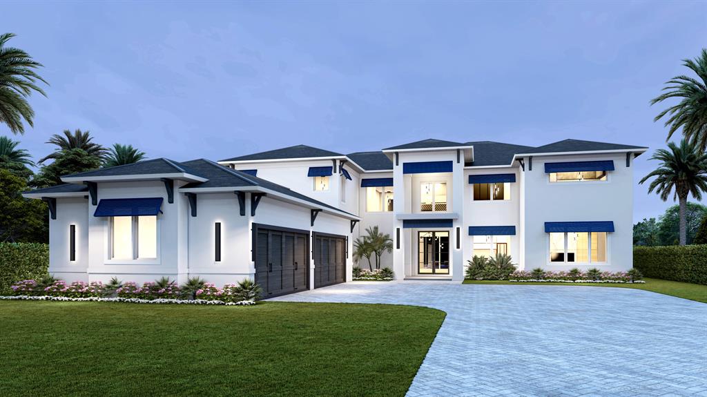 Brand new construction on the scenic Loxahatchee River in Jupiter, offering wide open water views and located on a .65-acre parcel. Scheduled for completion in Mid Summer 2023, this 2-story residence features 5 bedrooms plus a theatre, club room, study, wine, and a loft, as well as 7 1/2 baths, 2 laundry rooms, and an elevator. The first floor has an open concept flow overlooking the custom pool/spa, summer kitchen and the waterfront, with eastern exposure. A custom chef's kitchen boasts a double island, top-of-the-line appliances, and a huge pantry. The second floor has 4 bedrooms with en-suite baths plus a loft, including an impressive, oversized master bedroom and en-suite bath, leading to an expansive balcony with dramatic water views. A large, oversized 4+ car garage.