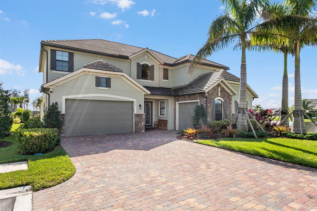 Located at end of street with Lake & Preserve views & very private. Media room is 6th BR. Double wall oven & gas cooktop. Beautifully landscaped with Royal Palm palm trees.Screened in pool & patio. Home has many upgrades, including complete opening of sliding glass doors to patio that bring the outdoors inside. All written offers are subject to probate court approval.