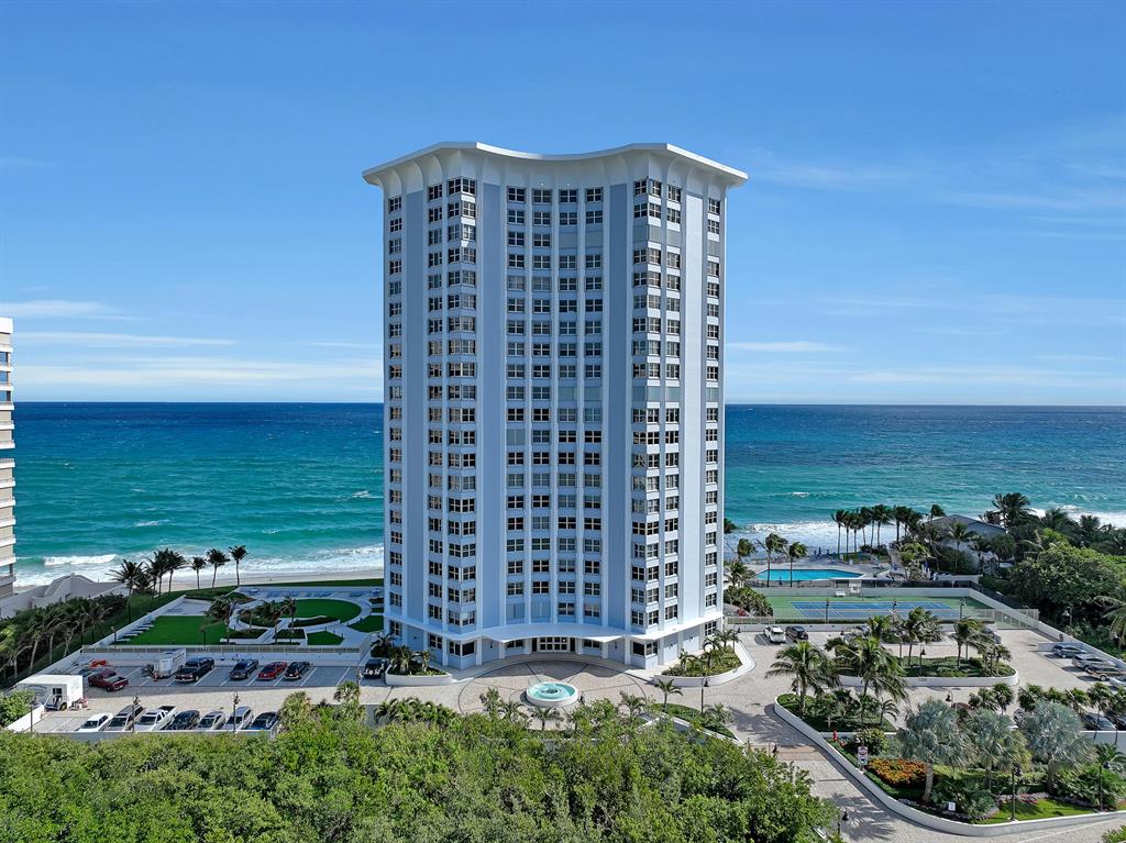 You will love living in the Corniche. Ocean and Intracoastal views from all rooms in this spacious renovated unit.  Large balcony, kitchen is open with stainless steel appliances, double oven, washer, dryer, dishwasher, range, wine refrigerator, gorgeous kitchen cabinets. Tile floors 30x30 throughout unit. Many features including impact windows, sliding doors.  Master bedroom with Walkin closet.Master Bathroom tub with shower, walk in shower in guest bathroom. 24 Hr concierge, assigned parking, heated pool, spa, exercise room, party room, pool table, storage are2for paddle boards, beach chairs,