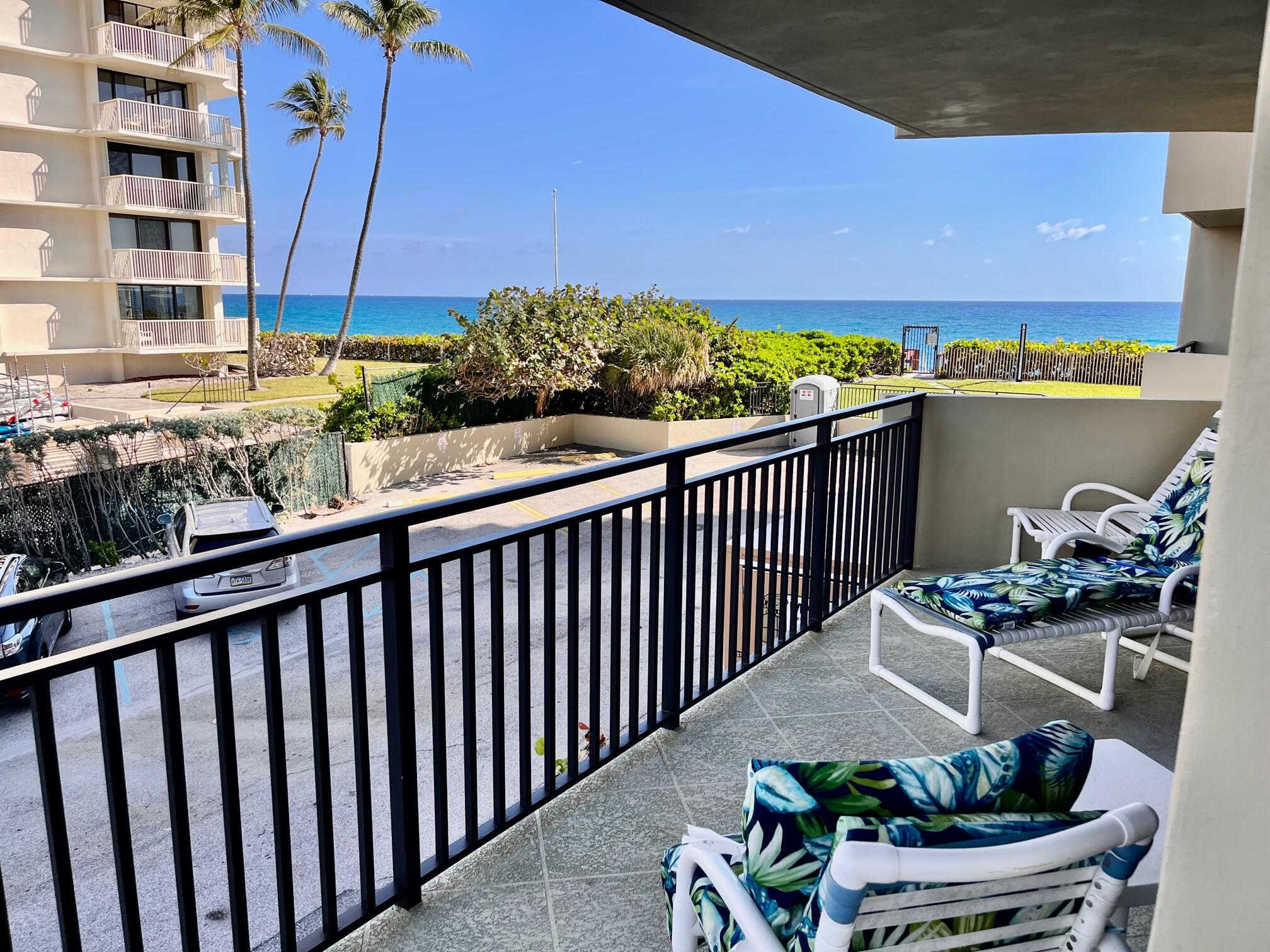 Tastefully renovated and appointed condo with wrap around balcony overlooking the pool, and side views of the ocean. This condo was gutted from floors to the ceiling, including plumbing, electric panel, outlets, switches, lighting, kitchen and baths, appliances and floors. I