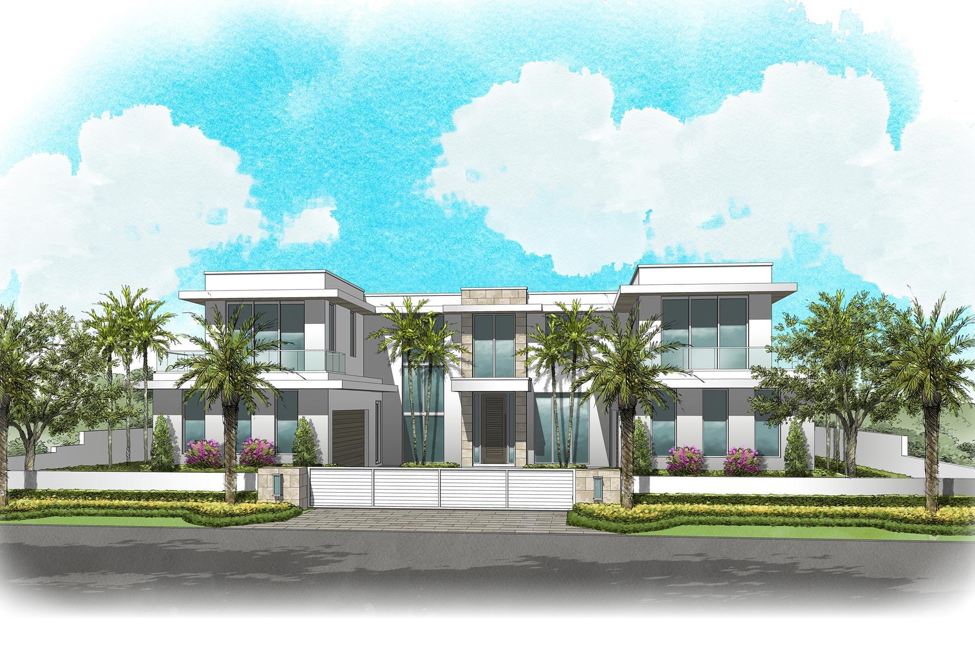 Experience the ultimate in luxury waterfront living in a brand new Signature Estate by SRD Building Corp. Located on a premier Intracoastal lot in Boca Raton's prestigious Royal Palm Yacht & Country Club, this exceptional 6-bed, 7-full/2-half bath estate boasts over 8,900 sq ft of living space, a 4-car plus golf cart garage, and 104' of waterfrontage with private dock. Enjoy full-house automation with Crestron smart-home system, state-of-the-art security system, and exquisite craftsmanship throughout. Take advantage of this excellent opportunity to own an Intracoastal paradise. Property to be completed December 2023. Buyer pays documentary stamp taxes on the deed and title insurance.