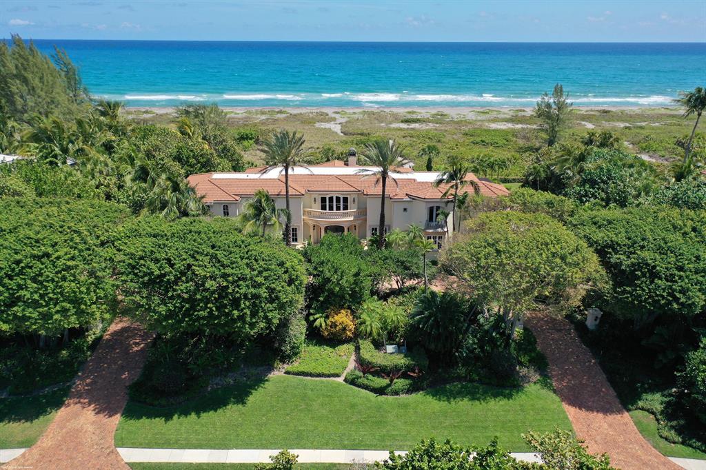 This light-filled Mediterranean style home sits on 3 acres with 200 feet of breathtaking Ocean frontage. The great entry leads you to inviting indoor and outdoor entertaining spaces. Enjoy all the aspects of living on Jupiter Island in this luxury South Florida estate.Features include:5 bedrooms Gourmet Kitchen3-Car GarageElevatorLagoon Pool with Cabana BathOutdoor Summer KitchenWhole House Generator