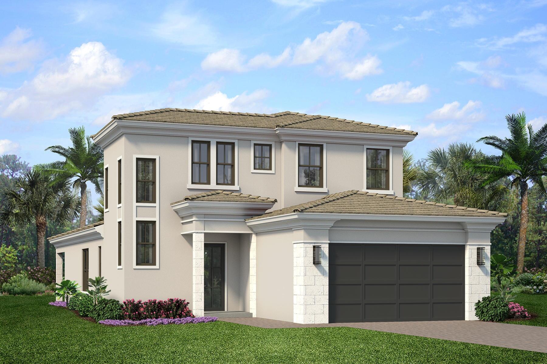 ** UNDER CONSTRUCTION** stunning two-story home features 3 Bedroom, Den, Loft, 3 Full and 1 Half Bath, and a 2-Car Garage. The Island Kitchen is designed with White cabinets with crown moulding, Quartz countertops and backsplash, a 36'' cooktop monogram, and 36'' built-in Oven. The open floor plan is perfect for gathering and socializing while entertaining. The expansive sliding doors that open onto the lanai fill the Great Room with natural light. The Owner's Suite has tray ceilings and large windows, and the Owner's Bath offers a double vanity, a frameless walk-in shower with a bench seat, and a walk-in closet. The second floor boasts two additional Suites and a spacious Loft. The lanai includes plumbing, gas, and electric for a future summer kitchen.