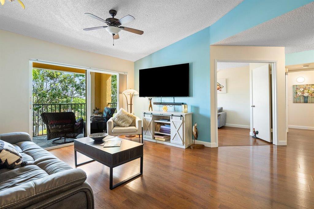 Location and water views! This is a very rare little gem located on the third floor in building 160, the view will capture and surprise you as soon as you step inside this 2B/1BA. The third floor condo has a unique feature in the master bedroom that most Capri model do not have: an  extra East facing window catching a water view as well as beautiful morning light. Enjoy the extra hight w/vaulted ceiling adding great dimension. to the modest 917 SQFT Capri Model. The second bedroom makes a perfect office and/or guest room. The kitchen is dressed with wooden cabinet & granite counter top, SS appliances & you will not run out of ice with  the oversize ice maker! The dining room has an additional counter space W/ custom shelving matching the kitchen granite counter top, make it a bar or simply an accent piece. Building 160 is the nearest  building to one of the most sought after waterfront building, located near the amenities, dog park and Intracoastal.
The unit is one of the rare condo with such views!