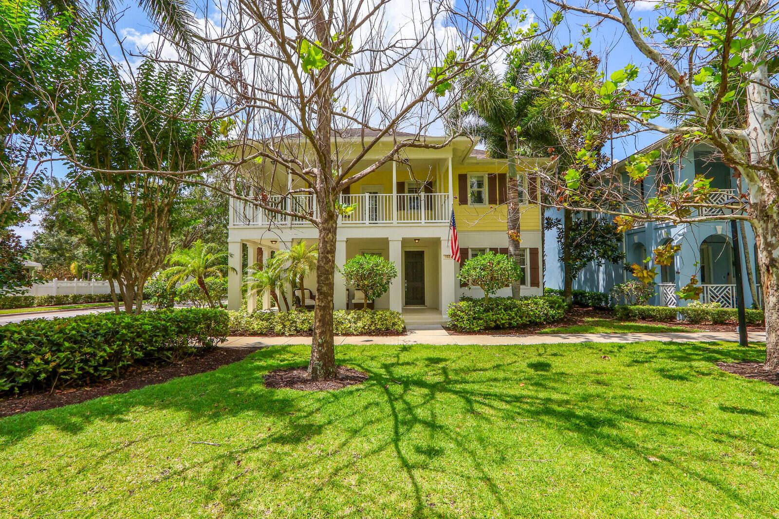 Immaculate 4 BR + Den 3 BA Summerford model on corner lot with beautiful park location.  Quiet and serene is an important feature of this home with upstairs and downstairs coverer patios overlooking the park.  Outdoor covered lanai in back patio area can be opened up to add additional side yard area to your outdoor living space.  Large fenced rectangular pool with sunny south exposure.  Home is in original condition, and lightly lived in.  Easy to show.  New AC, 2022.