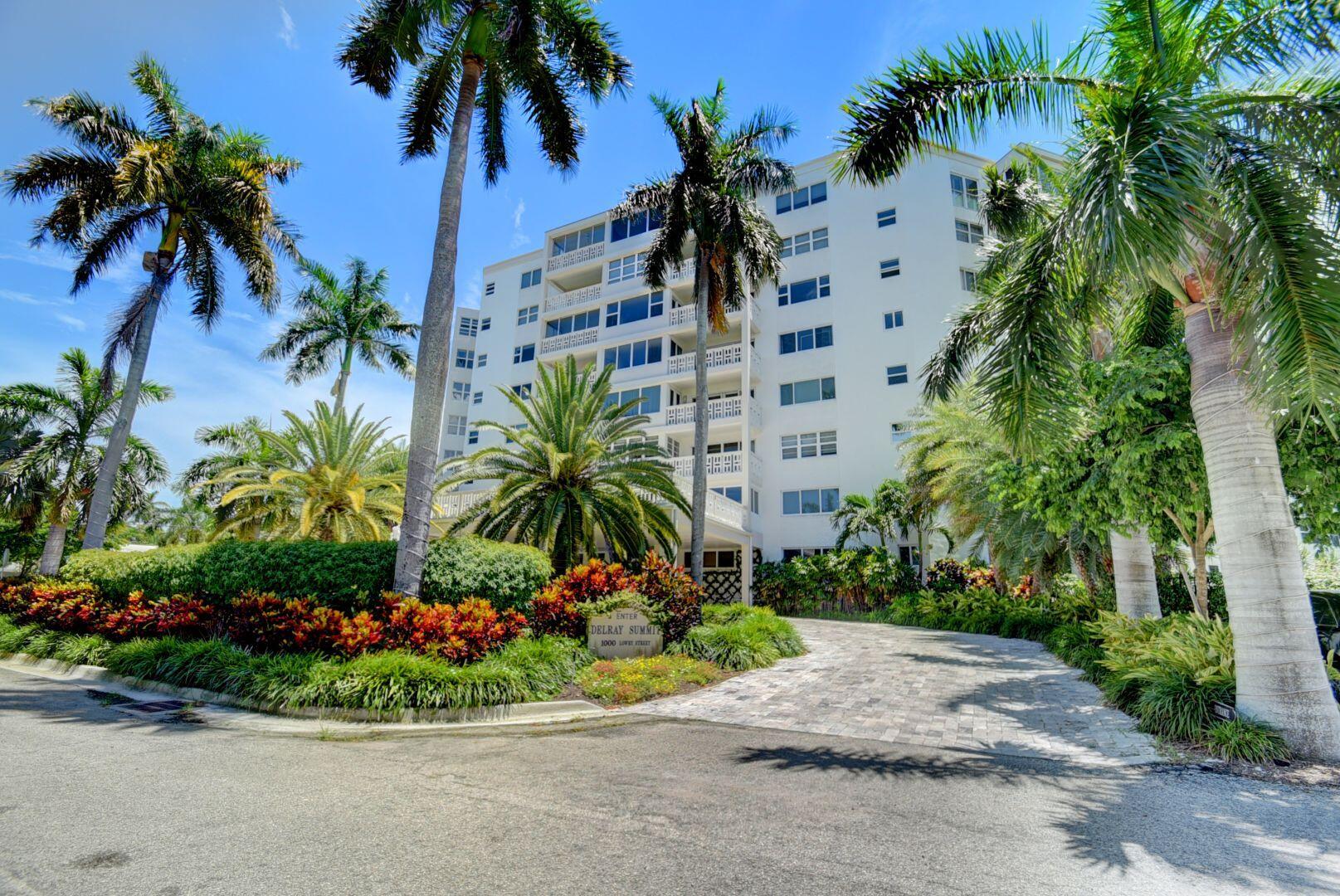 In the heart of the beach area and on the favored north side, the Delray Summit is in the prime location to enjoy the best of the Florida lifestyle. This renovated high floor corner unit boasts sweeping intracoastal, city and ocean views from all living areas.  The enclosed wrap balcony provides additional living space. Once home, you can park your car and walk to vibrant Atlantic Ave. where there is an abundance of options for dining/ entertaining/shopping or take a short stroll to the wide, life guarded beach. The complex sits on more than two acres of lush tropical plantings. Watch the daily boat and manatee parade from the private on-site dock or grill and chill in the lovely picnic area or the new gazebo. It's a wonderful opportunity to own in Delray's best location. All ages welcome.