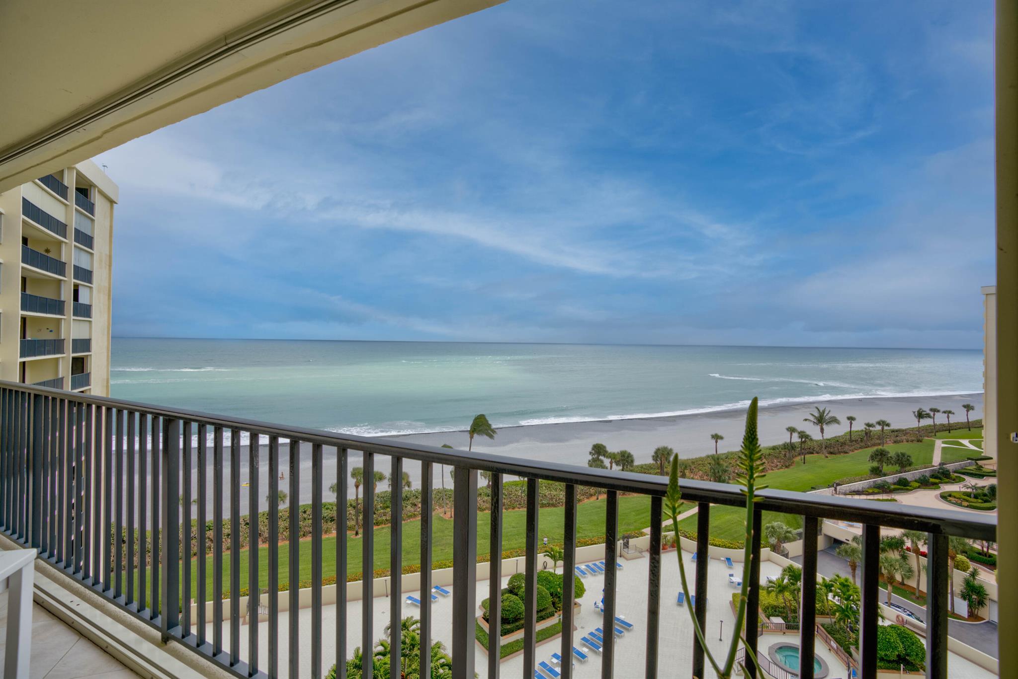 Breathtaking views from this beautifully renovated 10th floor direct oceanfront condo offering panoramic ocean views from the Jupiter Inlet to the Juno Beach Pier. Completely updated within past 5 years, incl. crown molding, plantations shutters and impact windows.