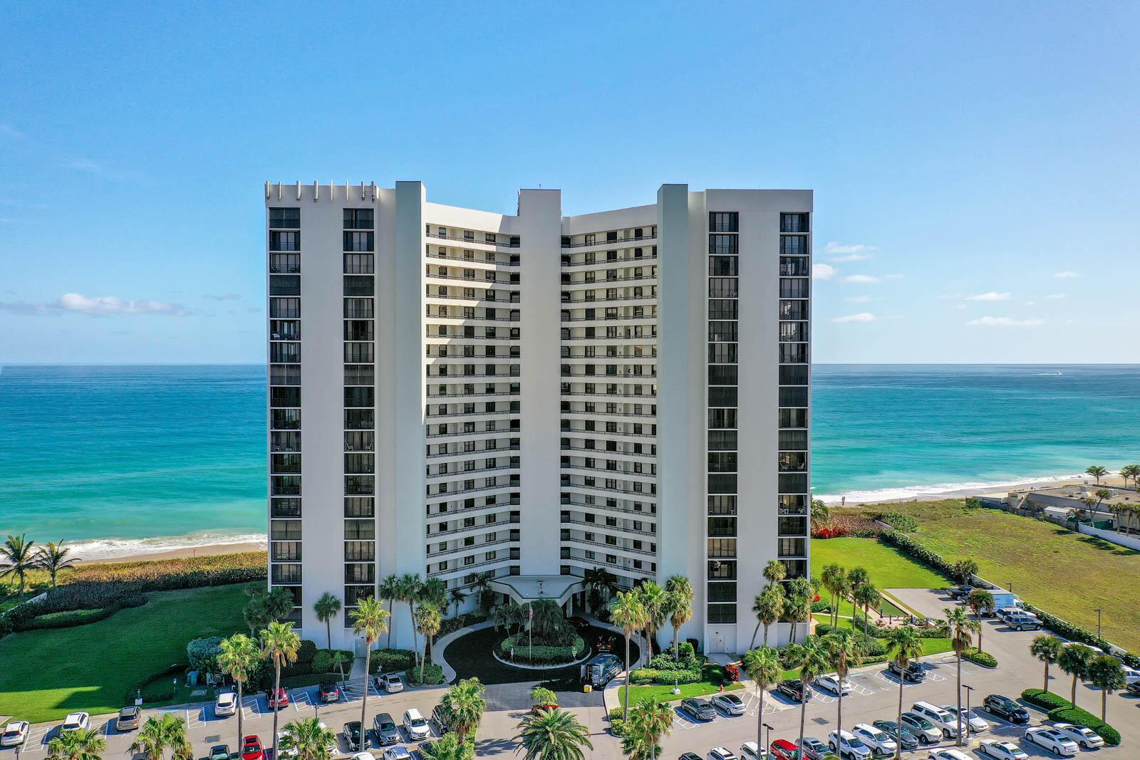 PRINCESS - 7TH floor unit with Ocean, Beach and Intracoastal views.  Features include:  complete set of impact sliders/windows were installed November 2023.  This unit is ready for someone to come in and make it their own.  Community amenities include gated, social room with kitchen, billiards, fitness rooms, sauna, pool, tennis, putting green, bocce ball, boat trailer/RV parking and dune walk to beach.  Concrete work is going on in the building; this stack is almost completed and due to construction, the flooring has been displaced by the sliding glass doors.   All sizes, taxes, descriptions and HOA are approximate.