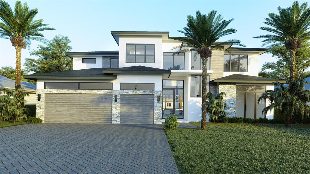 A spectacular new construction estate. Waterfront Living in Paradise Port. 80 feet of prime waterfront with Contemporary elegance in Palm Beach Gardens. Home can be offered in 5 different elevations, and also has the ability to have the Master bedroom on the first, or second floor. Your opportunity to customize a new construction home with a ground floor Master Bedroom and a three car garage! Expansive open living spaces, luxurious finishes, high-end appliances just minutes to downtown Palm Beach Gardens.  The first floor master features two large walk in closets, dual sinks and luxurious shower and bath combination. An additional first floor bedroom is perfect for use as an office, den, or media space. Upstairs, three large suites and a light-filled media loft are the perfect retreat.