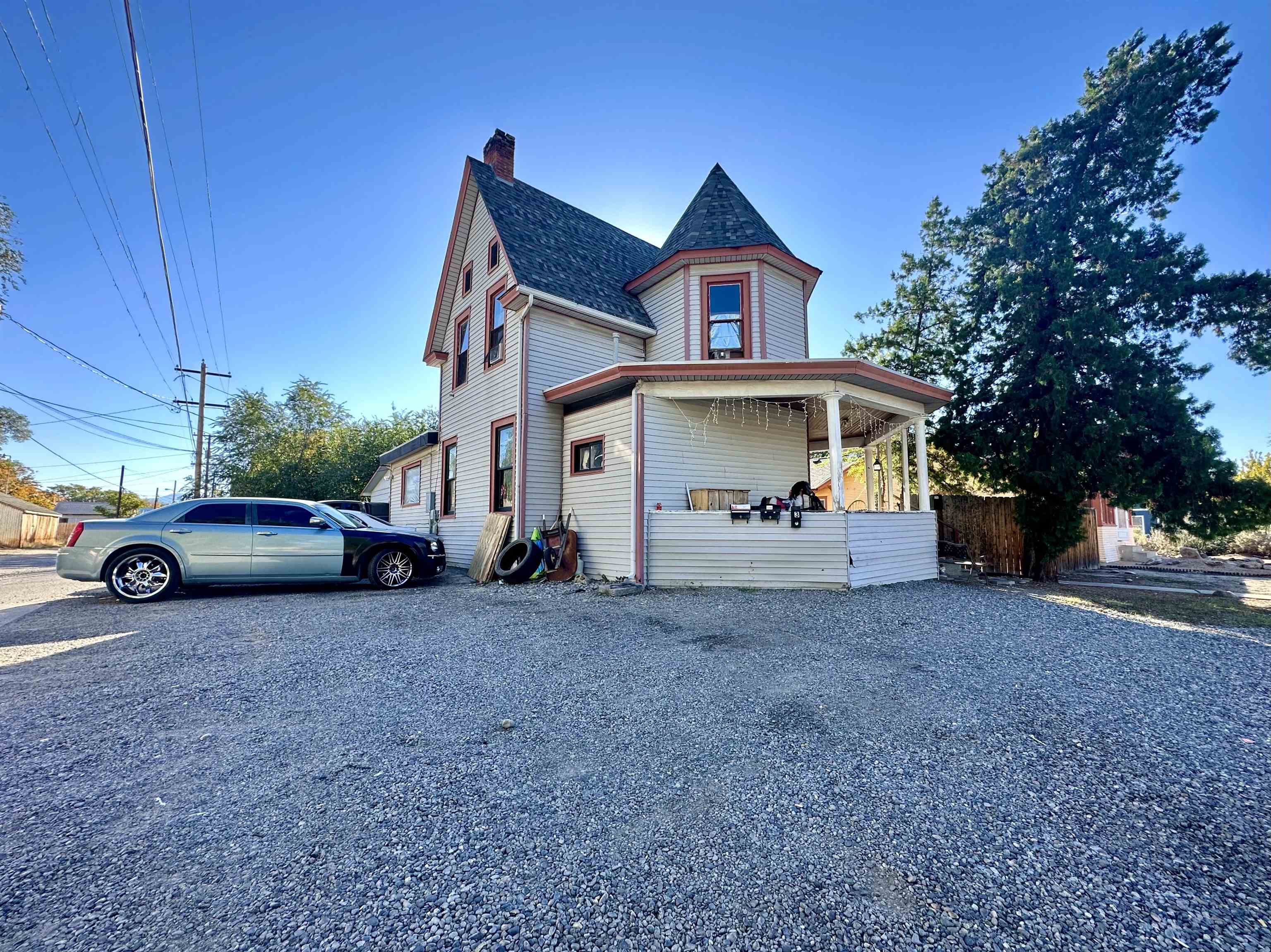 Good 3 bed, 2 story Victorian home with detached triplex in back yard in good condition. Live in the main home and rent out the tri-plex units.  Main home has new roof , heating and some updated plumbing and electric. Lots of potential. Triplex built in 1981.