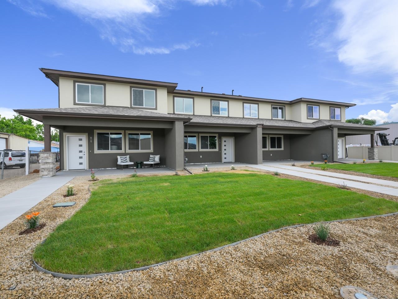 Welcome to Fruita and this beautiful, newly built townhome! These townhomes are being sold separately, but would make for a great investment opportunity as a whole. The main floor has all the living areas - a large living / dining space, a back and front patio, a large laundry room, kitchen, storage, access to the one car garage and a 1/2 bath for guest use. Upstairs you'll find a large landing that could be additional, flexible living space (play area, sitting area, home office space) and three generously sized bedrooms. The primary bedroom has an en suite 4-piece bath with two sinks and a shower. The additional hall bath is a full bath. The front yard will has low maintenance landscaping that will be cared for by the HOA, the backyards can be fenced or turned into additional parking. Located close to downtown Fruita, schools, and all the adventure of Western Colorado, this is a fantastic home to hang your hat in after a day exploring the Grand Valley. Call the listing agent for details and book a showing today!