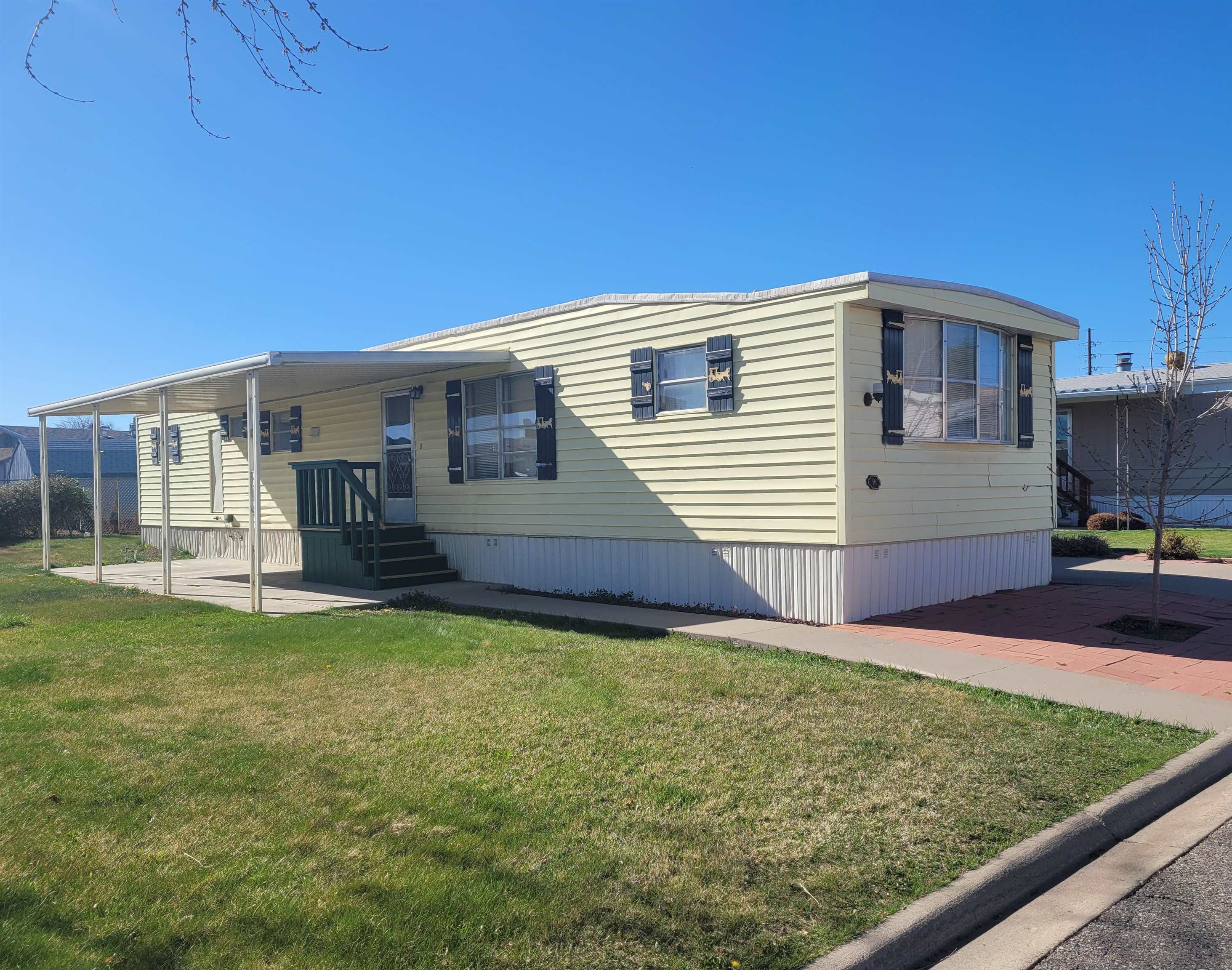 Welcome to this highly desired 55 Plus (Senior) Community where you own the lot along with your home. This home had a new water heater and furnace installed in 2020 the roof was rubber coated around the same time.  This home is just waiting for your personal touches front bedroom has half bath and built in storage. The back bedroom also has built in storage and desk.  There is a storage shed to hold your lawn and gardening supplies. The HOA fees cover water to include yard, sewer and trash. The HOA also offers RV parking for $15.00 a month