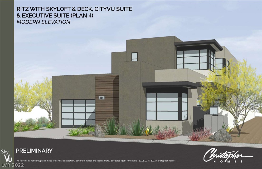 Virtually staged rendering of the standard Modern Elevation.  Price includes upgraded Contemporary 2 Elevation.