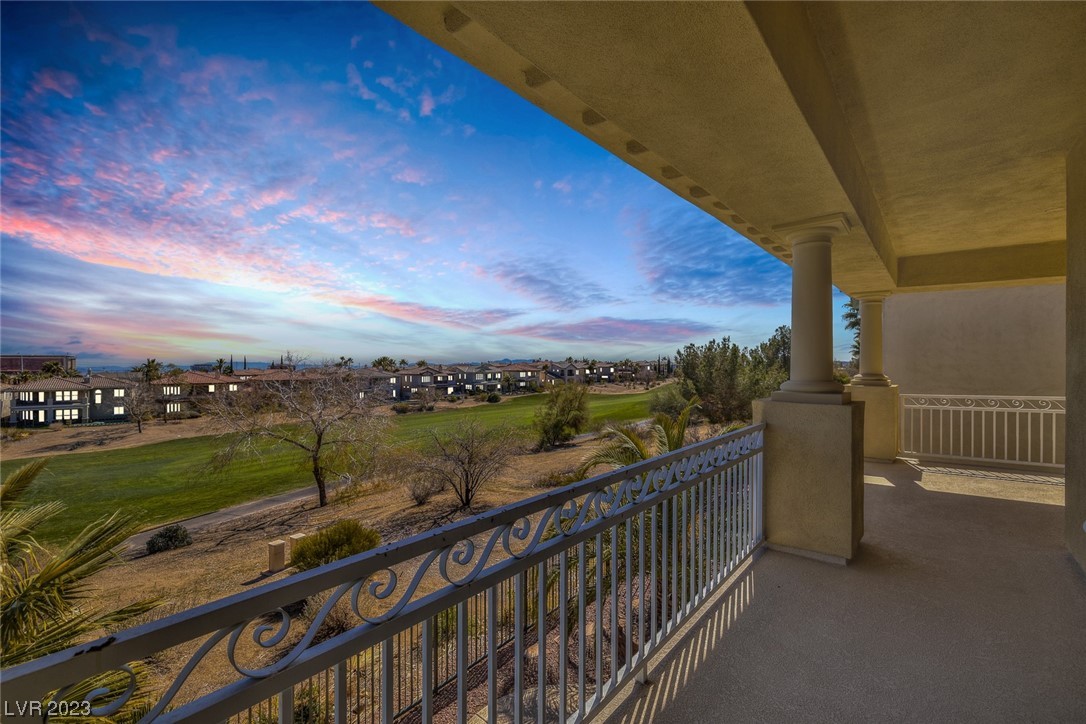 Golf course view from primary bedroom balcony. 3D tour available through matterport!