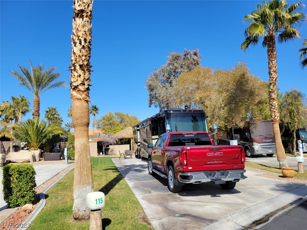 Located within the Class A Las Vegas Motorcoach Resort, this sunny south facing site with a full lawn strip has plenty of potential for a future build out or ready to enjoy as is. Also, located in close proximity to the clubhouse pool and facilities.