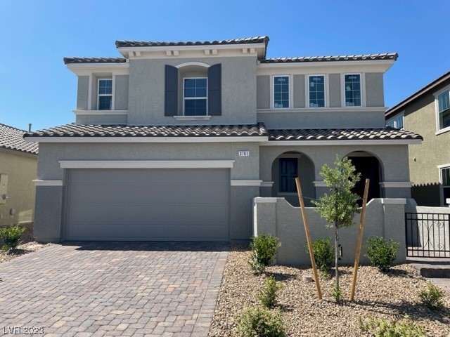Brand new move in ready two story home in master planned community Inspirada. This home has a gourmet kitchen, waterfall island, extended shower with seat in primary bathroom, covered patio, tankless water heater and much more!