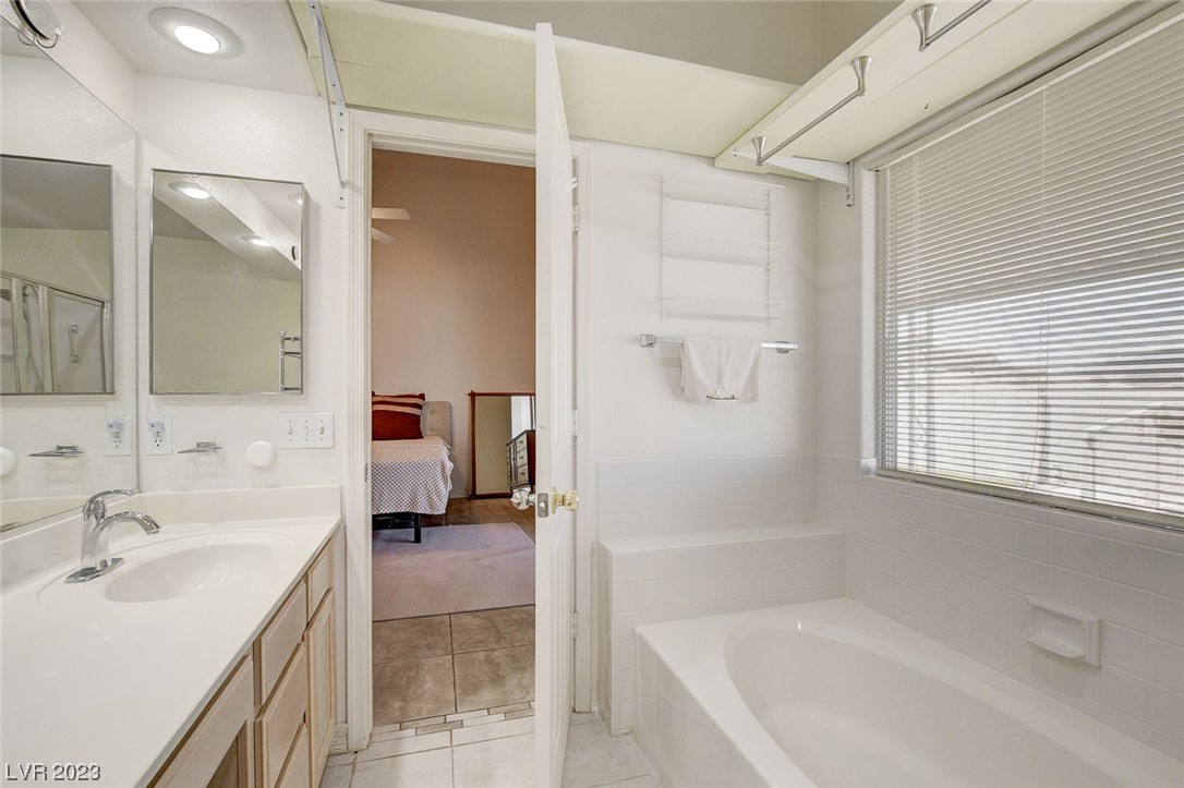 Separate bathtub and walk in shower