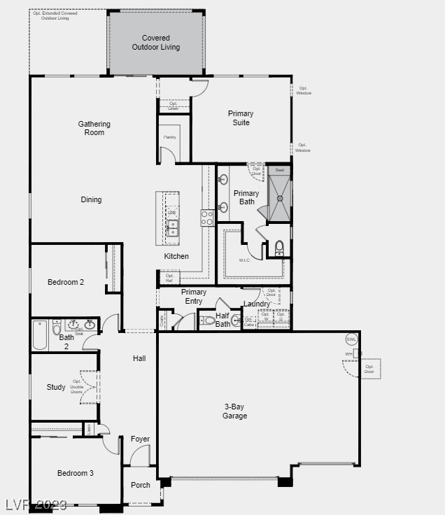 Structural options include: Super shower, 8' garage door, door at primary walk in closet to laundry room, and covered outdoor living.

