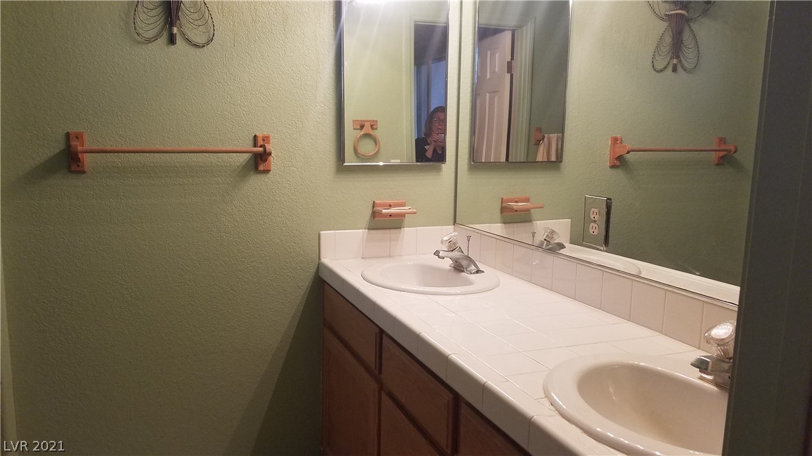 Primary bathroom with dual sinks