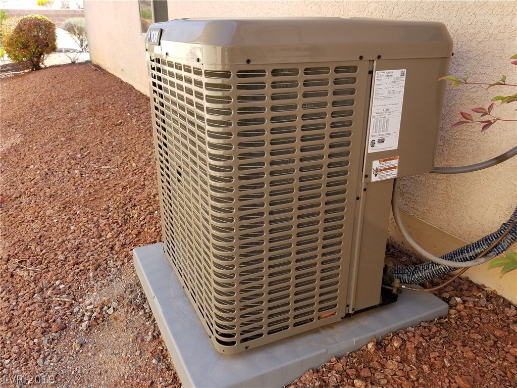 Ground mounted air conditioner is fairly new.