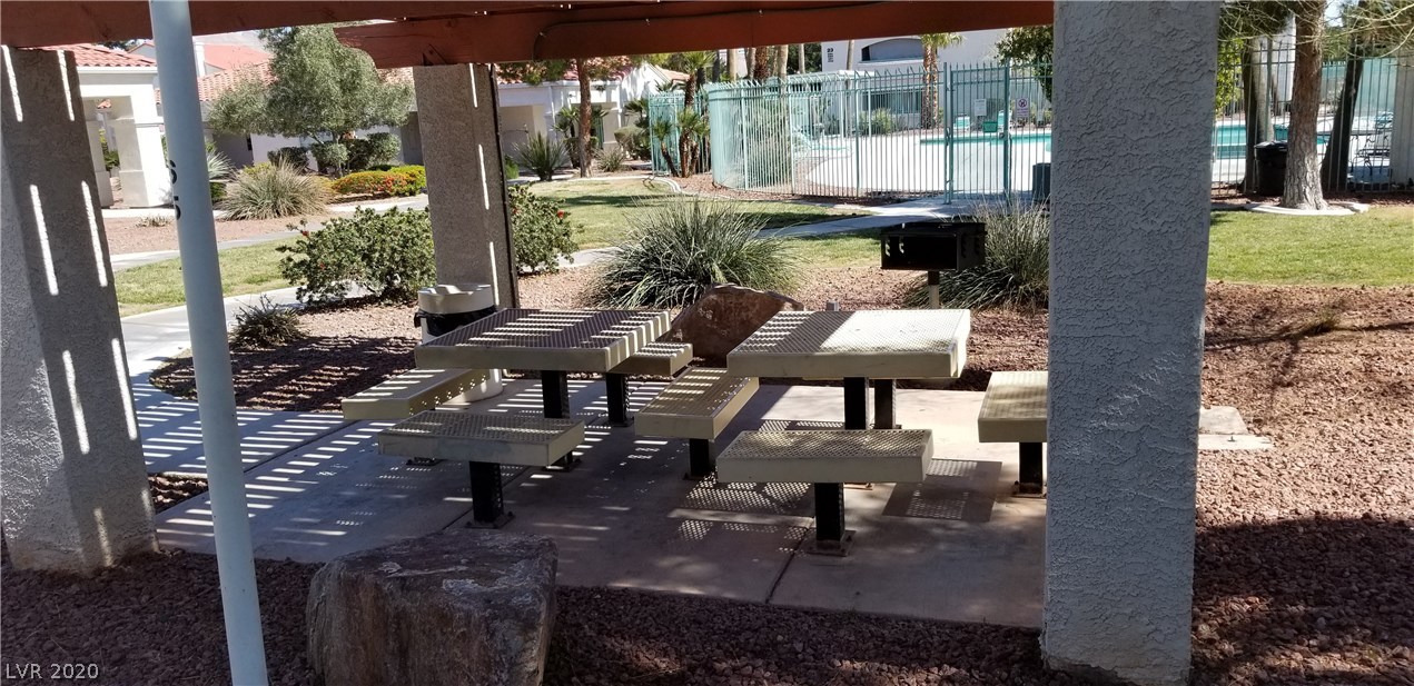 Picnic area with tables & BBQ grill