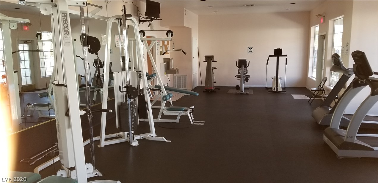 Exercise room with several different types of gym equipment to choose from to stay fit and felling good!