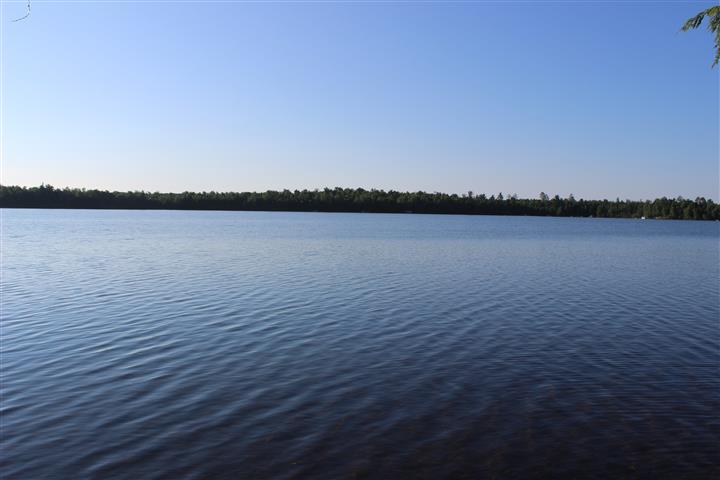 If you are looking for privacy in the Northwoods on crystal clear 212 acre, full recreation lake, with wonderful sand lake bottom swimming frontage and a westerly sunset view you might want to consider looking at this large forested 2.97 acre lot with 263' of lake frontage. There is an area of low-upland between the building site and the shore. The building site sets back from the shore about 200' and a boardwalk may need to be constructed over the low up land to get to the desirable lake frontage. This is an excellent opportunity and price for a creative buyer.
