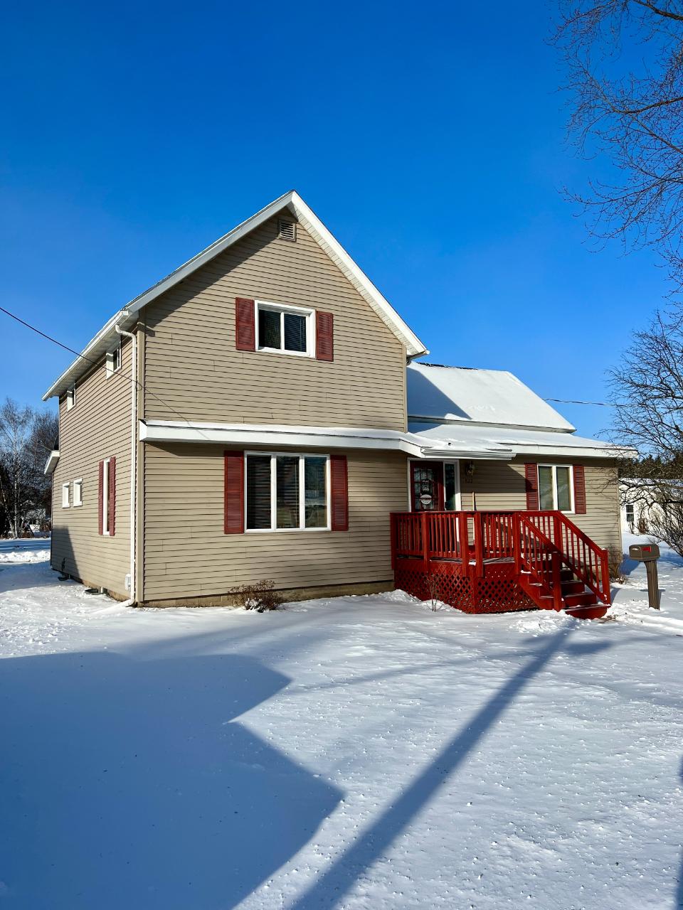 On Antigo's west side you will find this 4 bedroom, 3 bathroom home situated on a 0.367 acre lot! Step inside from the 2 car detached garage to find the kitchen, dining area, and main level laundry! The main level also features the living room, a bedroom with en-suite bathroom, another bedroom, a full bathroom, and an office. The upper level hosts 2 bedrooms and a half bathroom. Through the half bath you will find an attic space that can be used for storage, a play area, or anything you can imagine it to be. The basement houses all utilities. Gas furnace and central AC were upgraded in 2020, water heater in 2015, and recently upgraded 200 amp electrical. Don't delay, call today to schedule a showing! Buyer to verify all measurements. Closing to be on or after March 29, 2024.