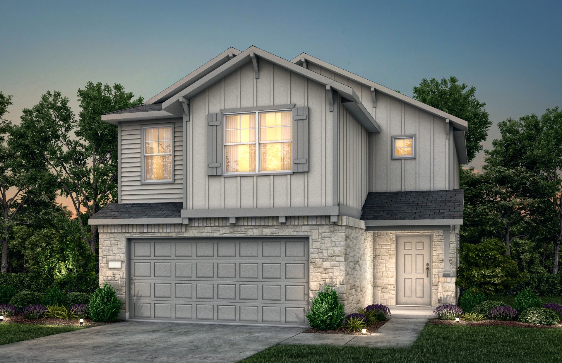 Rendering is representative of the exterior of the home upon completion.
