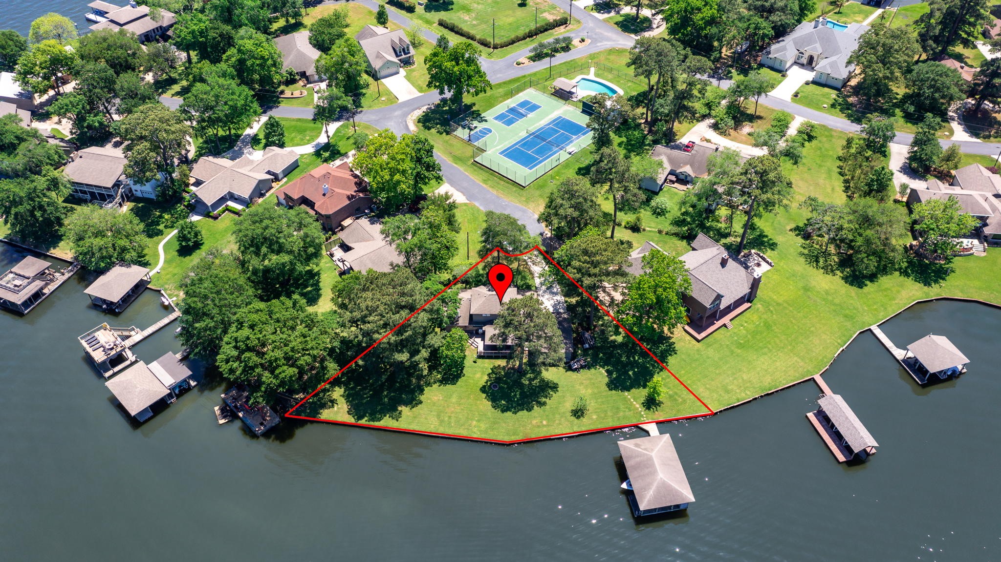 This property has 299 feet of waterfront bulkhead. The lot is over 17000 sq feet.