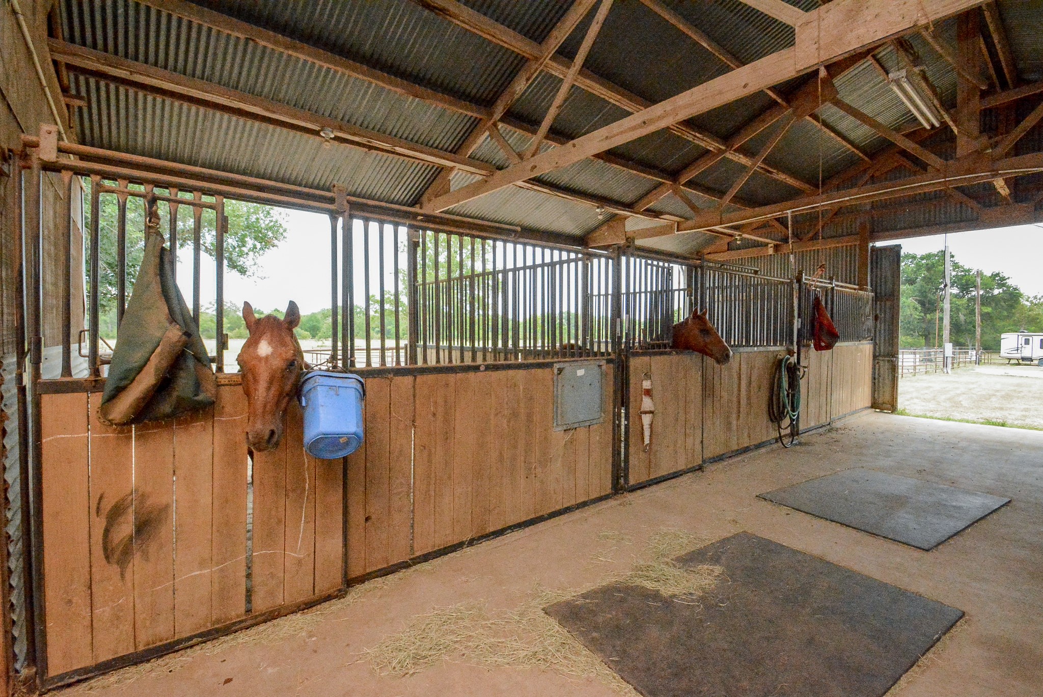 3-Inside/Outside Horse Stalls. Covered Area of each Stall is approx. 12Wx11D.