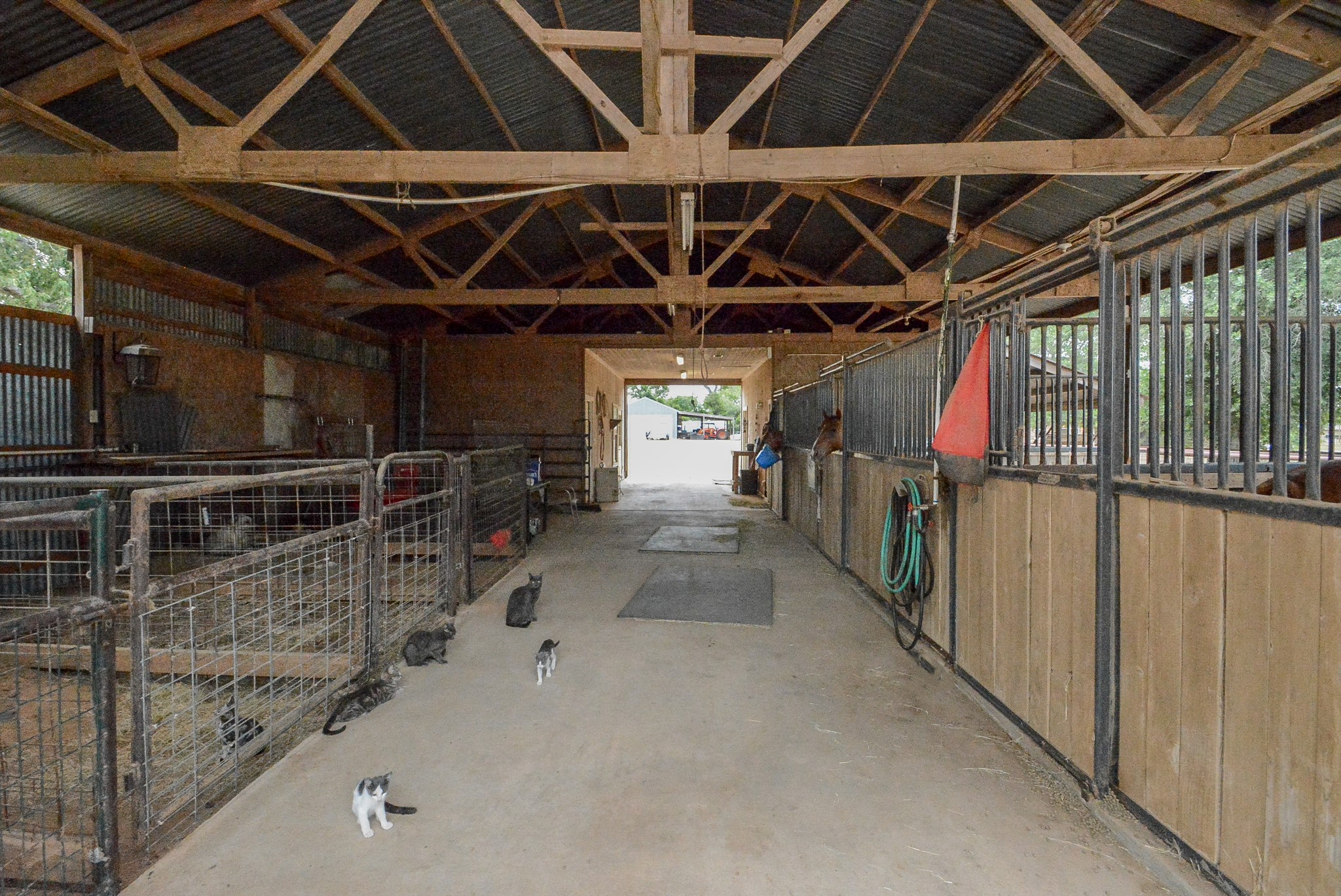 3-Horse Stalls, Tack Room, 4-FFA/4-H Pen Stalls, & Loft Storage.