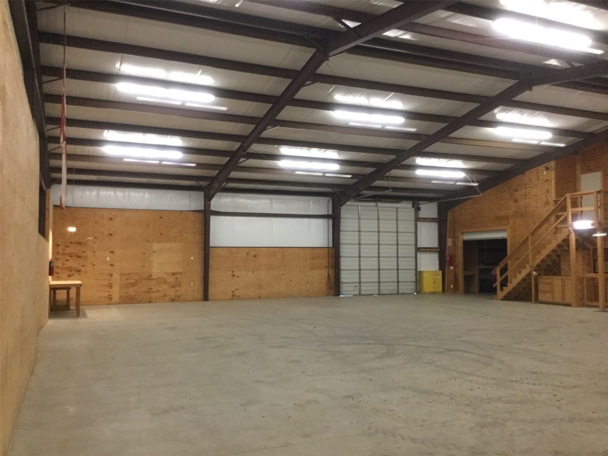 View of the back of the warehouse.  View of the 16' overhead door.