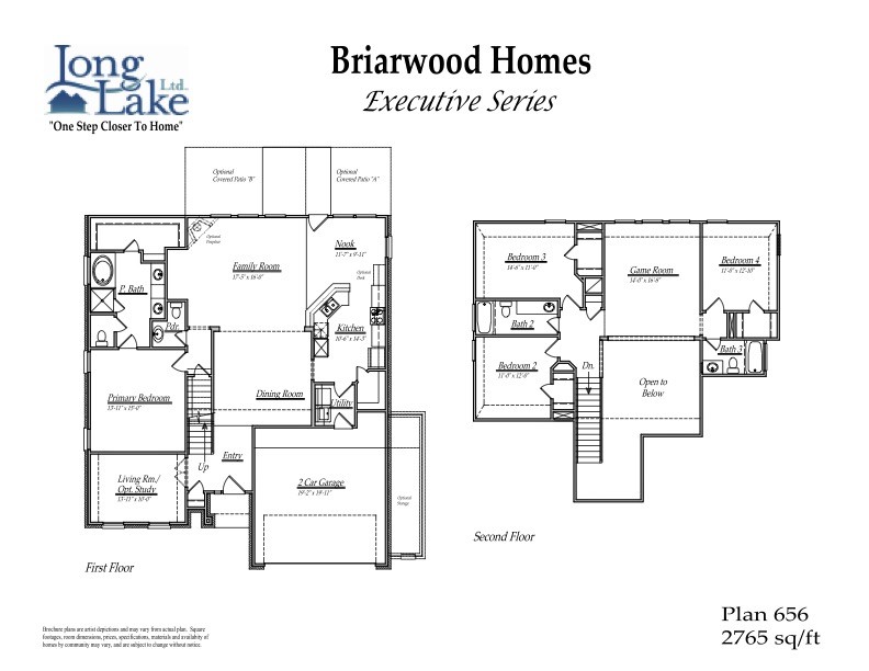 Plan 656 features 4 bedrooms, 3 baths, 1 half bath and over 2,700 square feet of living space.
