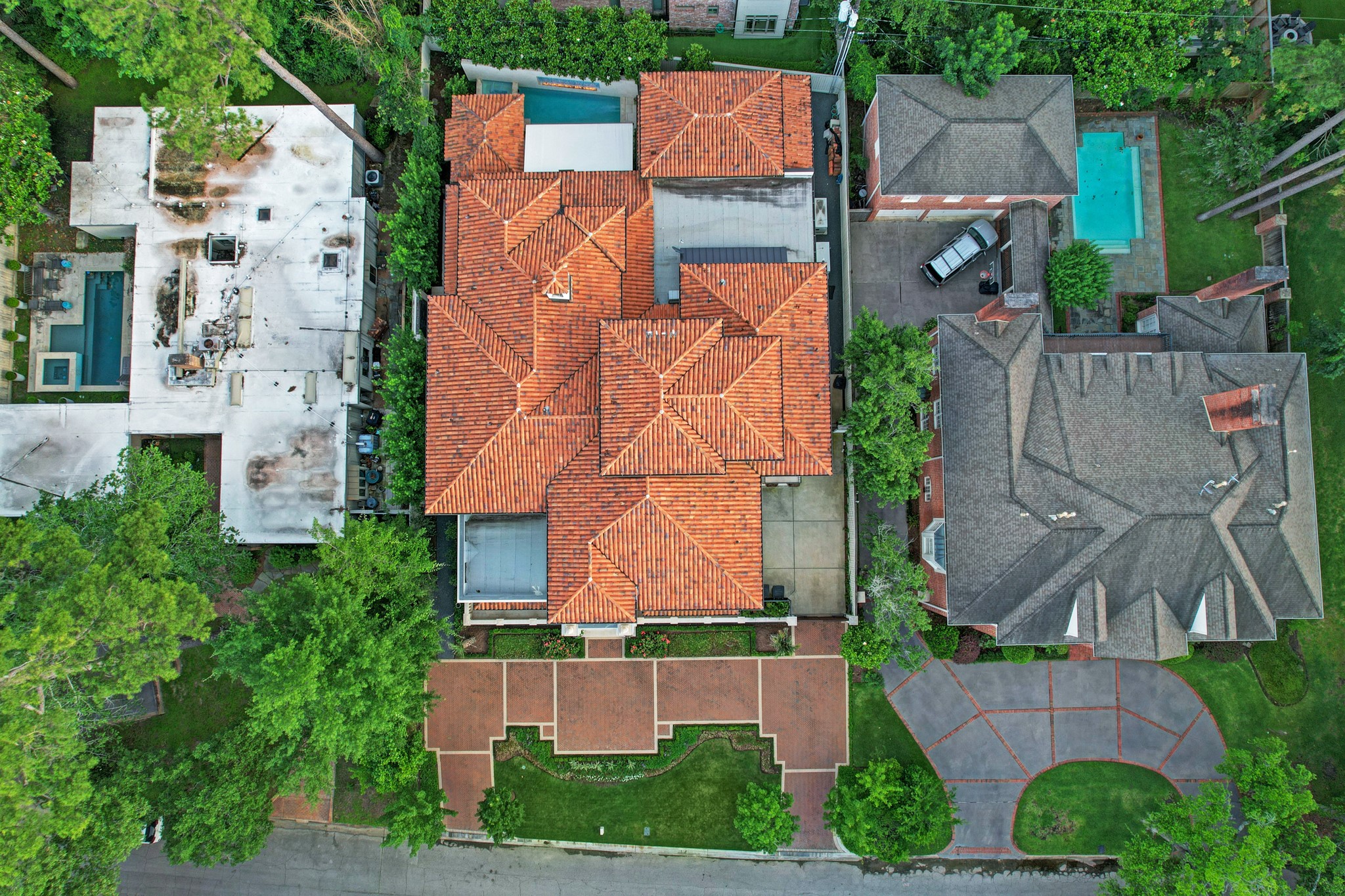 [Aerial View]
Note number 5-rated Mexican terra cotta roof tiles.